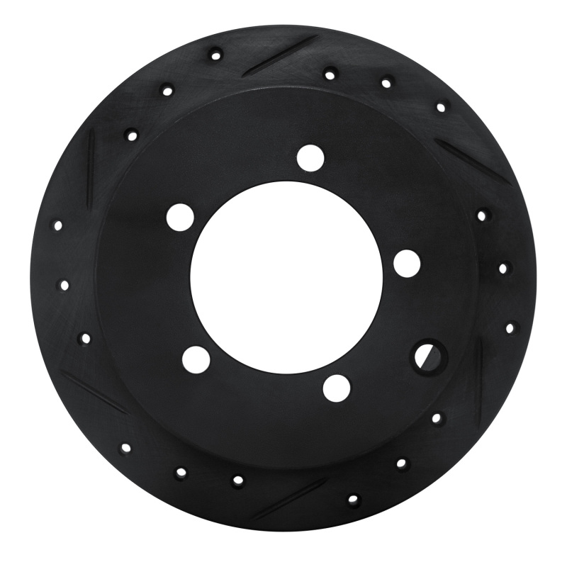 Mitsubishi Diamante Brake Rotor (1) - Rear Left - R1 Concepts - Drilled & Slotted - Black - `97-`04